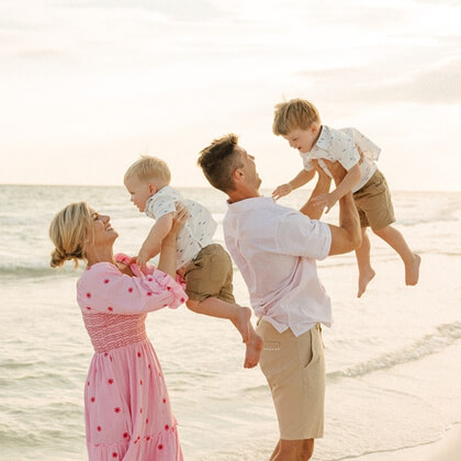 Francis family holding children