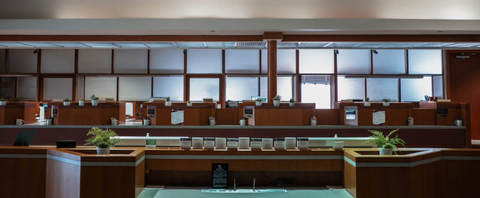 view of the teller line in the branch