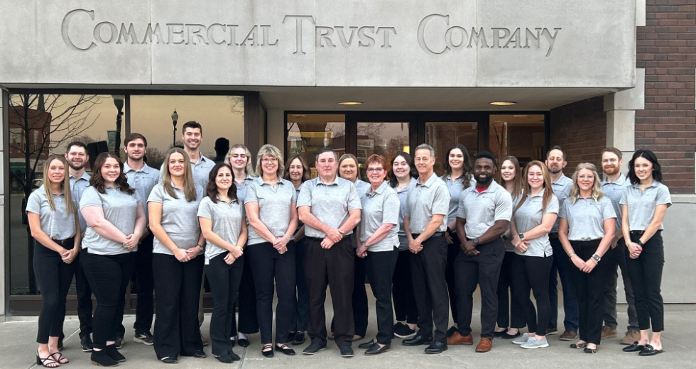 group of employees at bank